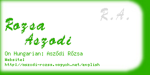 rozsa aszodi business card